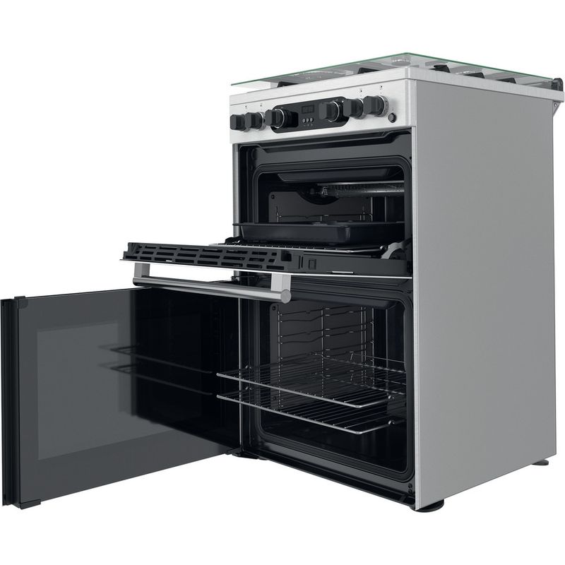 Hotpoint-Double-Cooker-CD67G0CCX-UK-Inox-A--Perspective-open
