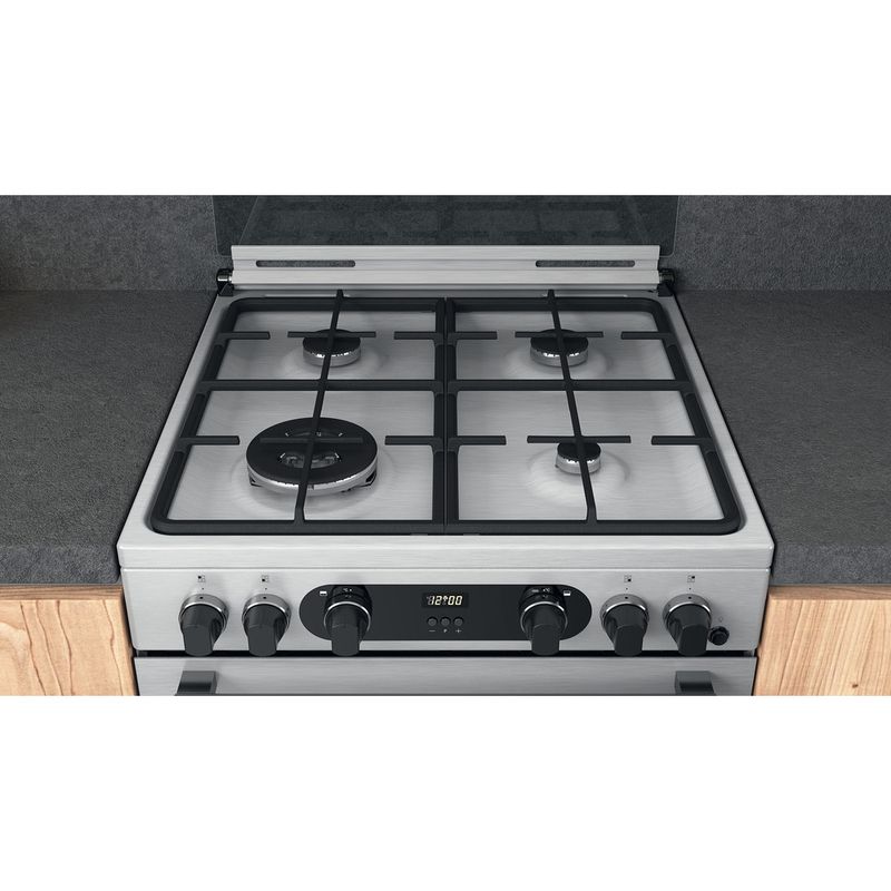 Hotpoint-Double-Cooker-CD67G0CCX-UK-Inox-A--Lifestyle-frontal-top-down