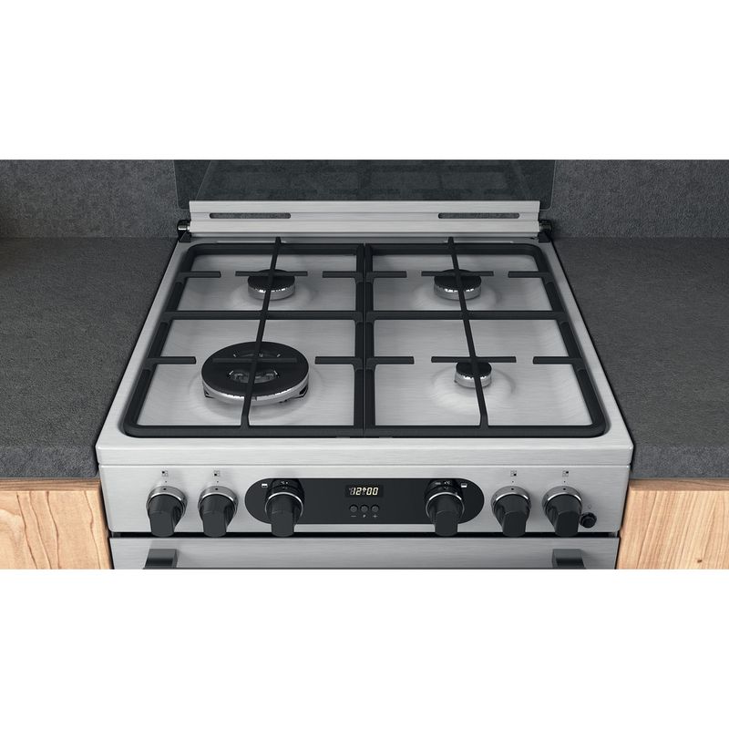 Hotpoint Double Cooker CD67G0CCX/UK Inox A+ Lifestyle frontal top down