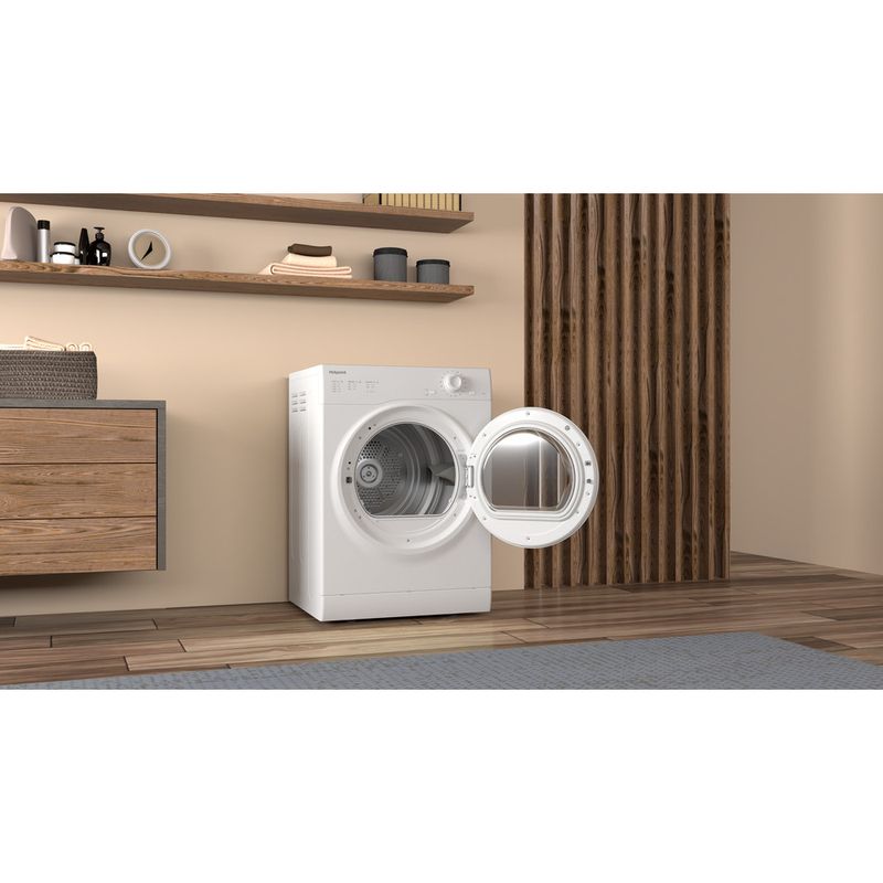 Hotpoint Dryer H1 D80W UK White Lifestyle perspective open