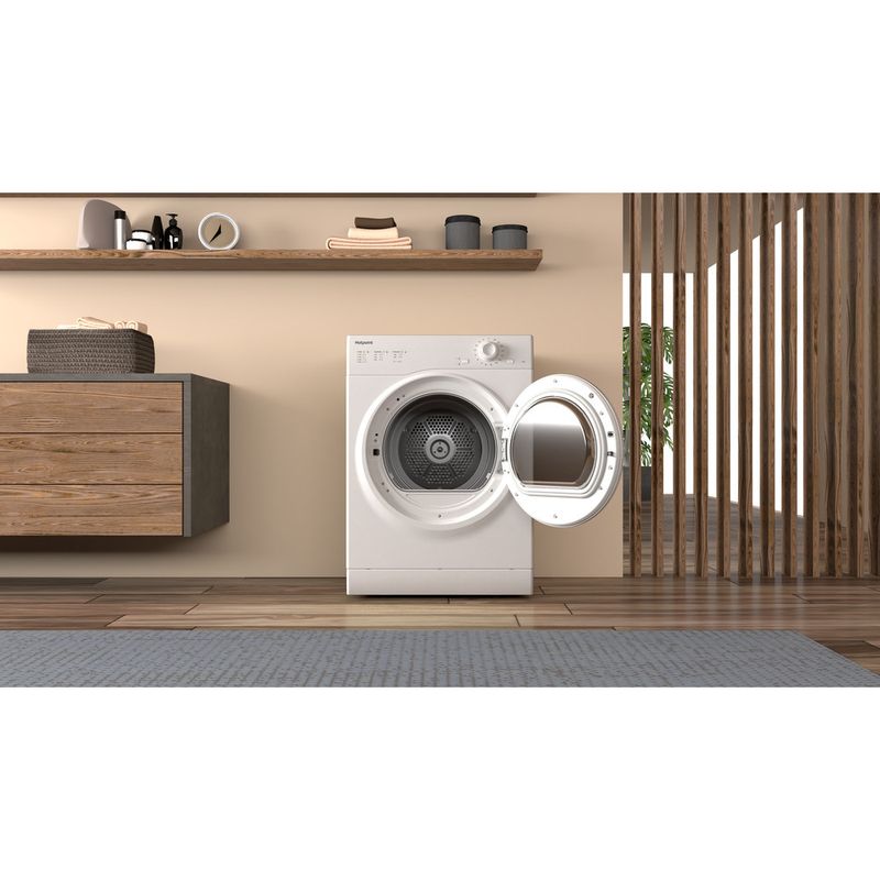 Hotpoint Dryer H1 D80W UK White Lifestyle frontal open