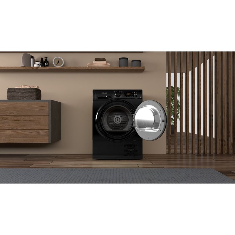 Hotpoint Dryer H3 D81B UK Black Lifestyle frontal open