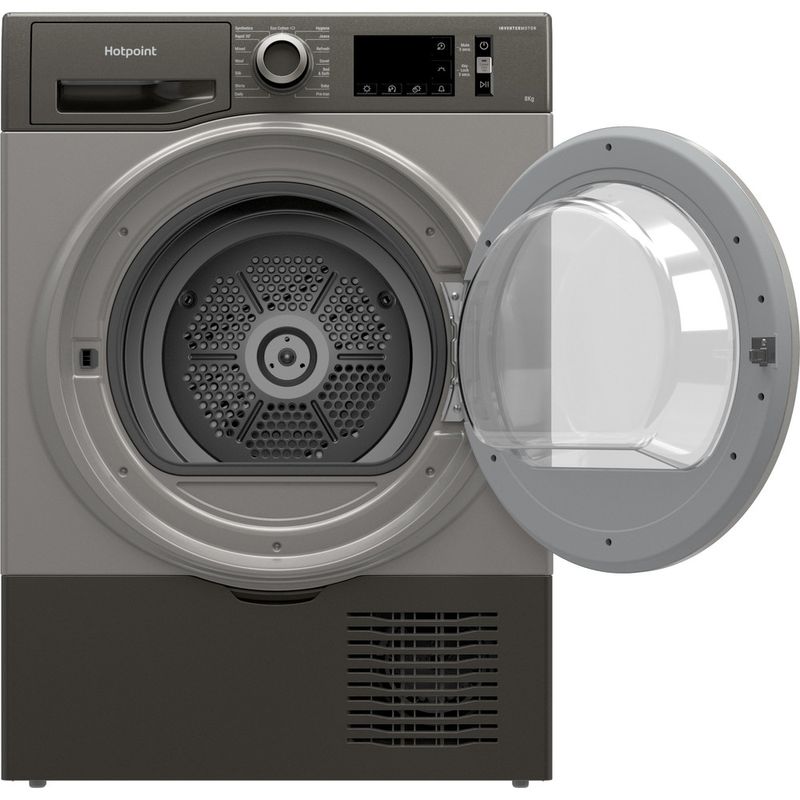 Hotpoint-Dryer-H3-D81GS-UK-Graphite-Frontal-open