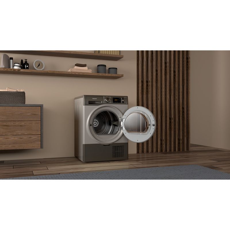 Hotpoint-Dryer-H3-D81GS-UK-Graphite-Lifestyle-perspective-open