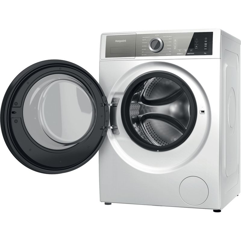 Hotpoint Washing machine Freestanding H6 W845WB UK White Front loader B Perspective open