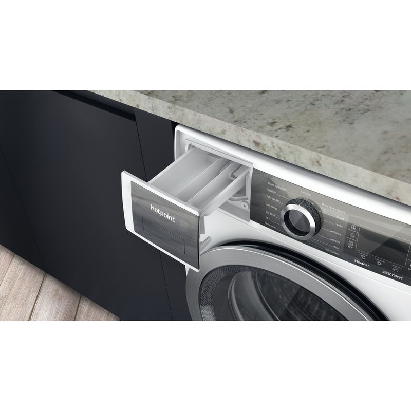 Hotpoint Washing machine Freestanding H6 W845WB UK White Front loader B Drawer