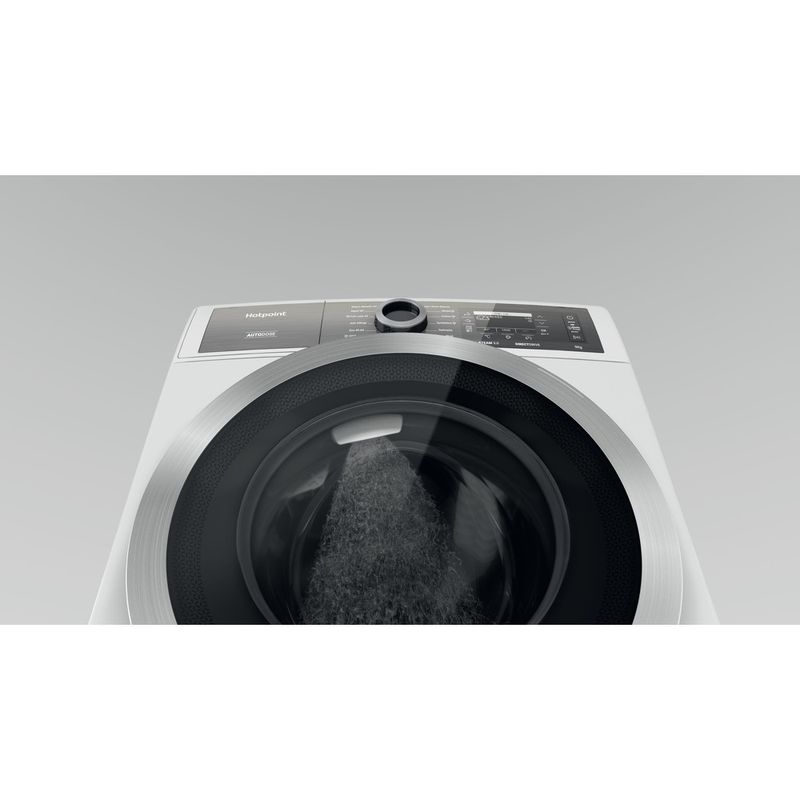 Hotpoint Washing machine Freestanding H8 W946WB UK White Front loader A Perspective