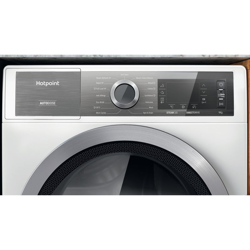 Hotpoint Washing machine Freestanding H8 W946WB UK White Front loader A Control panel