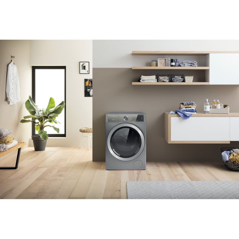 Hotpoint Washing machine Freestanding H8 W946SB UK Silver Front loader A Lifestyle frontal