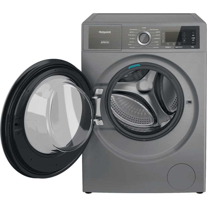 Hotpoint Washing machine Freestanding H8 W046SB UK Silver Front loader A Frontal open