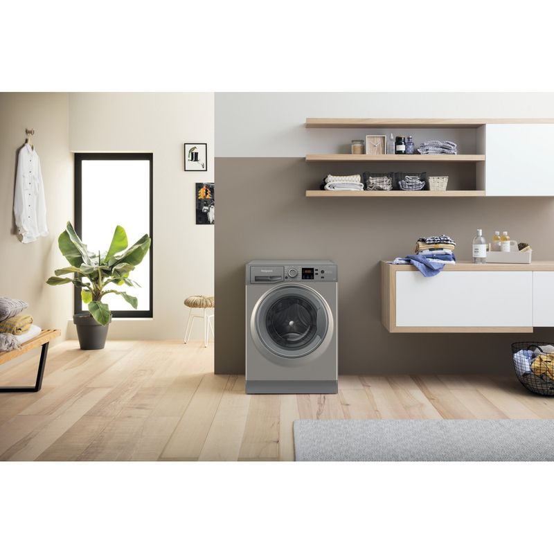 Hotpoint Washing machine Freestanding NSWM 1043C GG UK N Graphite Front loader C Lifestyle detail