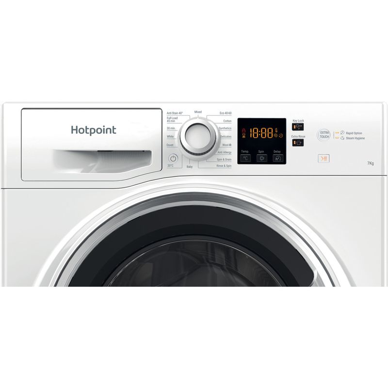 Hotpoint-Washing-machine-Freestanding-NSWE-743U-WS-UK-N-White-Front-loader-D-Control-panel