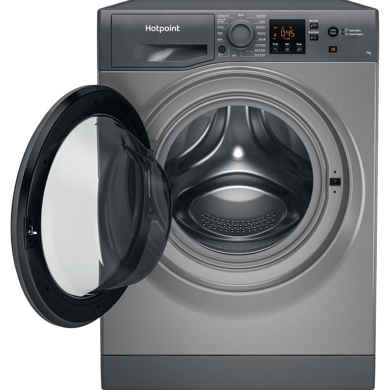 Hotpoint-Washing-machine-Freestanding-NSWF-743U-GG-UK-N-Graphite-Front-loader-D-Frontal-open