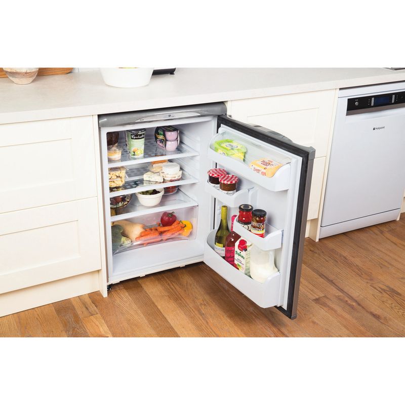 Hotpoint-Refrigerator-Freestanding-RLA36G-Graphite-Lifestyle-perspective-open