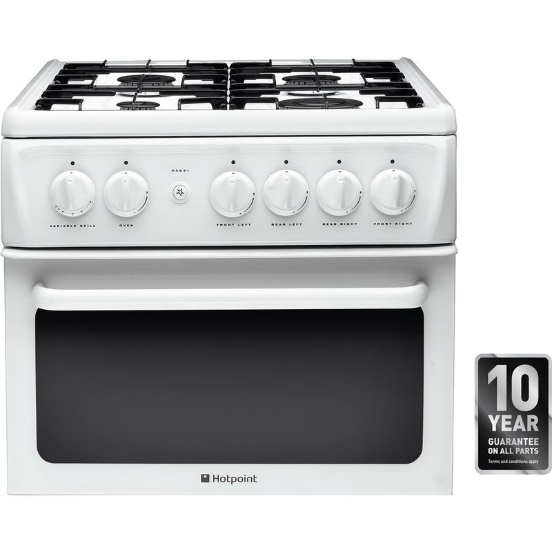 Hotpoint-Double-Cooker-HAG51P-White-A--Enamelled-Sheetmetal-Award