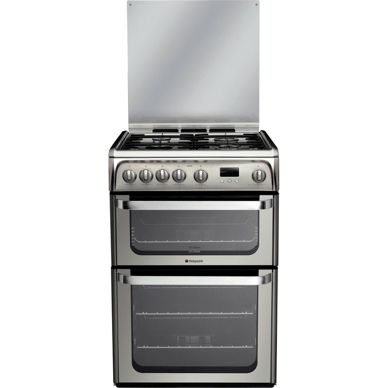 Hotpoint-Double-Cooker-HUG61X-Inox-A--Stainless-steel-Frontal