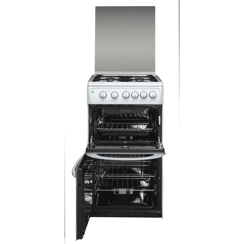 Hotpoint-Double-Cooker-50HGP-White-A--Enamelled-Sheetmetal-Frontal-open