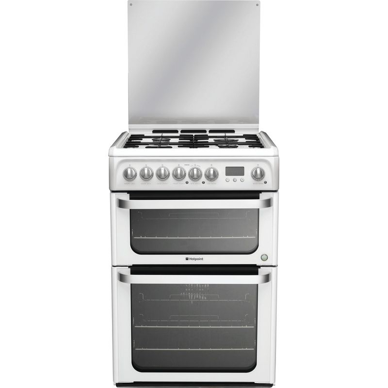 Hotpoint-Double-Cooker-HUD61P-S-White-A-Enamelled-Sheetmetal-Frontal