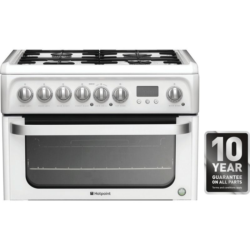 Hotpoint-Double-Cooker-HUD61P-S-White-A-Enamelled-Sheetmetal-Award