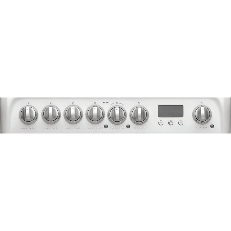 Hotpoint-Double-Cooker-HUD61P-S-White-A-Enamelled-Sheetmetal-Control-panel