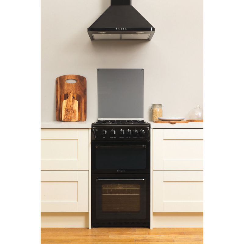 Hotpoint-Double-Cooker-HAGL51K-Black-A--Enamelled-Sheetmetal-Lifestyle-frontal