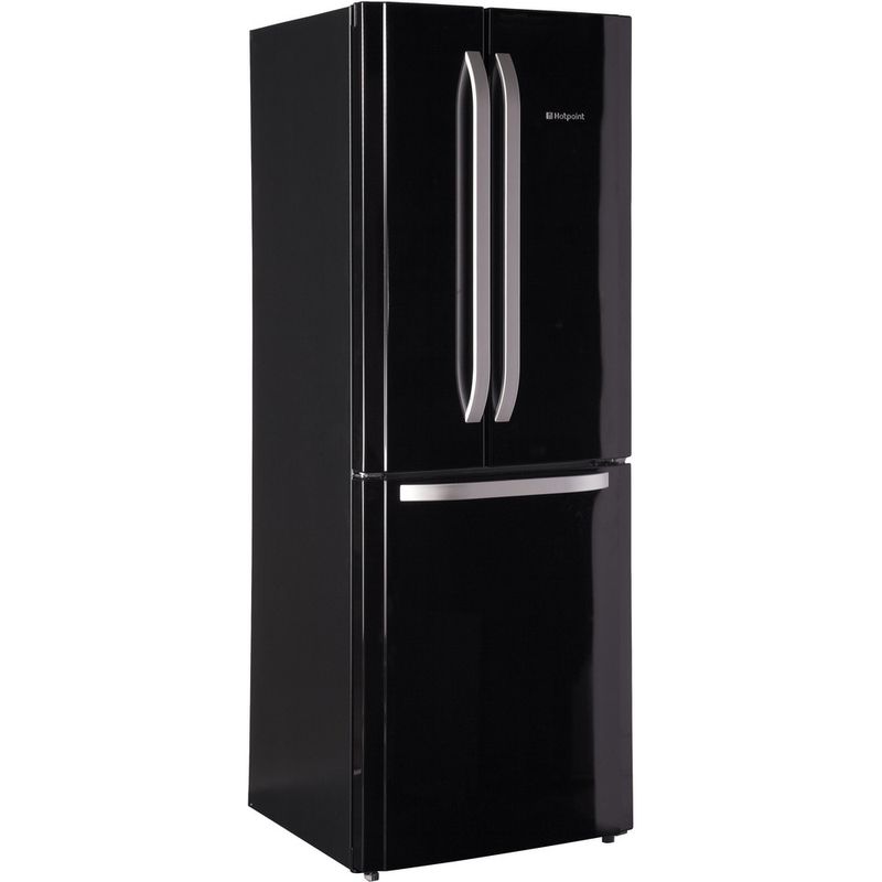 Hotpoint-Fridge-Freezer-Freestanding-FFU3DG-K-Black-2-doors-Perspective
