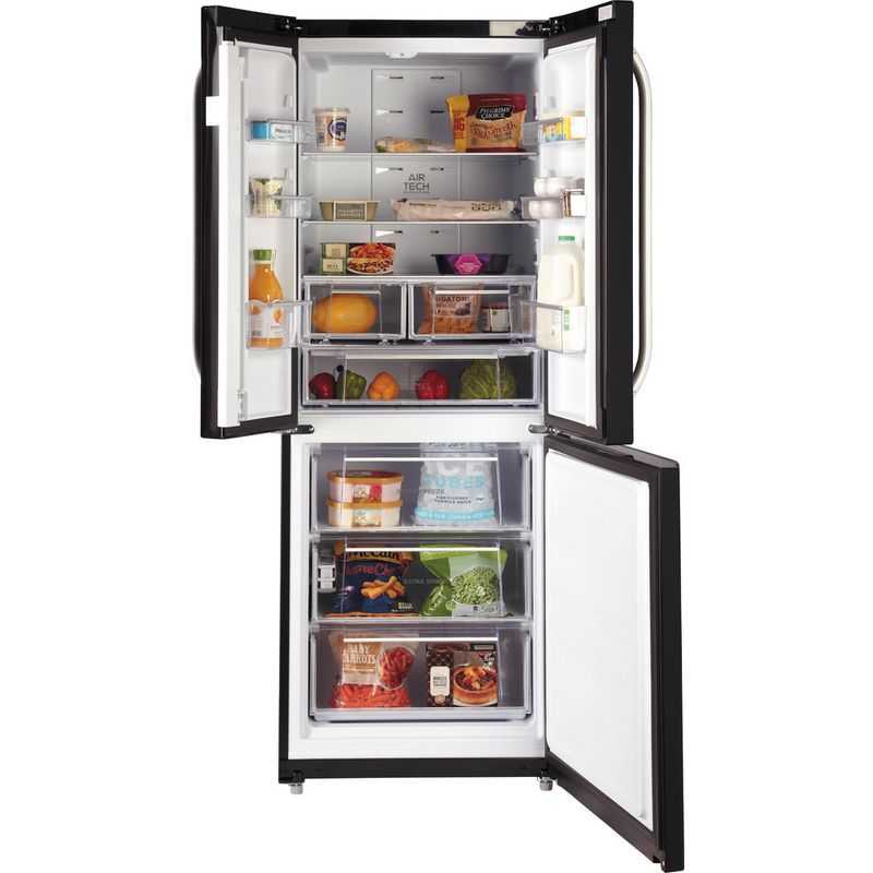 Hotpoint-Fridge-Freezer-Freestanding-FFU3DG-K-Black-2-doors-Frontal-open