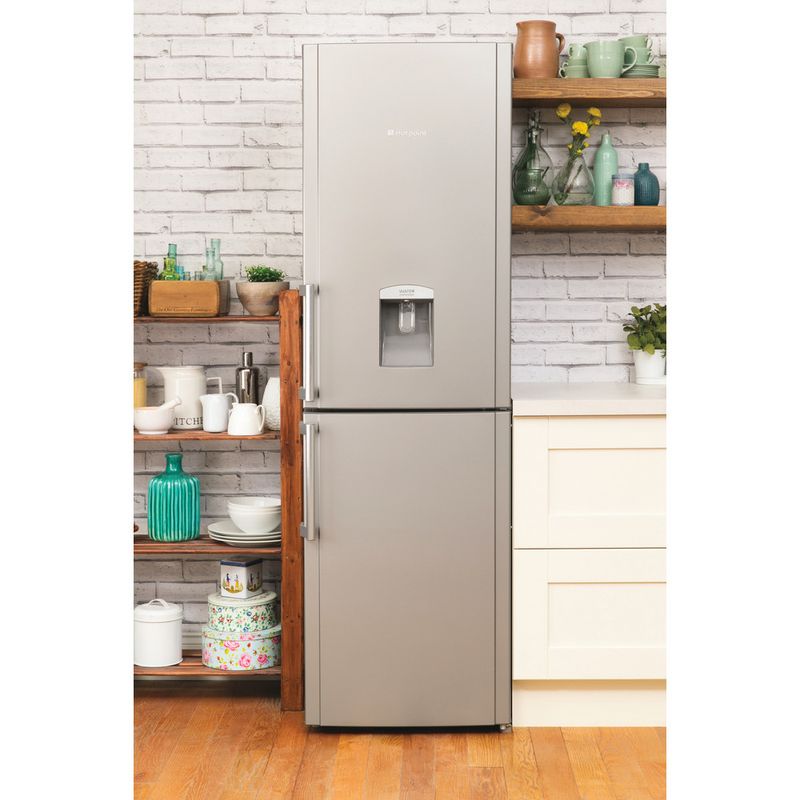 Hotpoint-Fridge-Freezer-Freestanding-FFLAA58WDG-Graphite-2-doors-Lifestyle-frontal-open