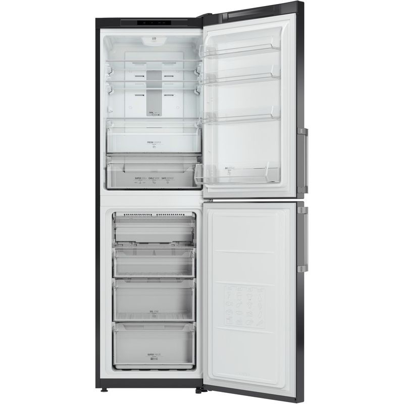 Hotpoint-Fridge-Freezer-Freestanding-XECO85-T2I-GH-Graphite-2-doors-Frontal-open