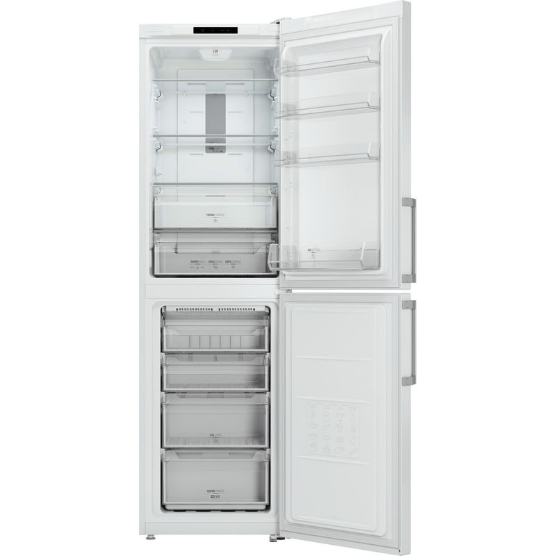 Hotpoint-Fridge-Freezer-Freestanding-XECO95-T2I-WH-White-2-doors-Frontal-open