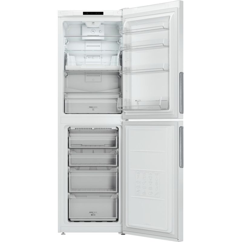 Hotpoint-Fridge-Freezer-Freestanding-LAO85-FF1I-W-White-2-doors-Frontal-open