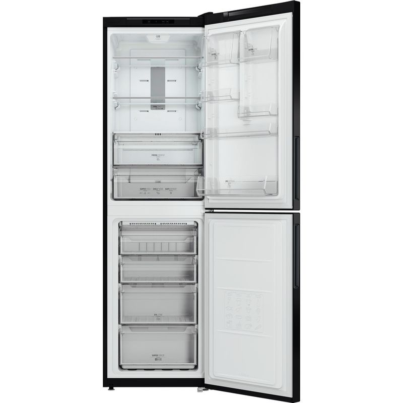 Hotpoint-Fridge-Freezer-Freestanding-XEX95-T1I-KZ-Black-2-doors-Frontal-open