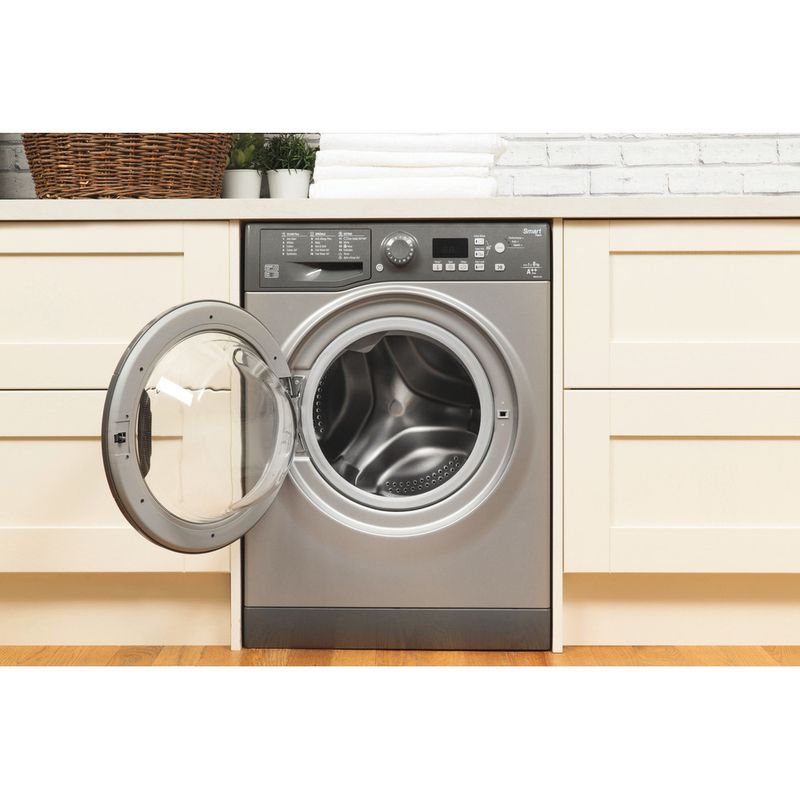 Hotpoint-Washing-machine-Freestanding-WMFUG-842G-UK-White-Front-loader-A---Lifestyle-frontal-open
