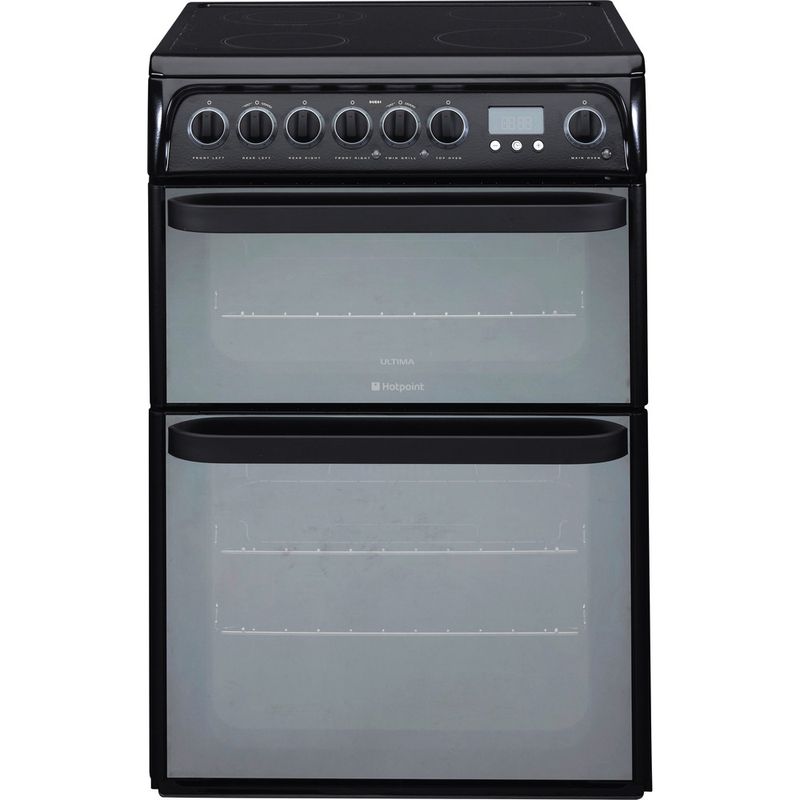 Hotpoint-Double-Cooker-DUE61BC-Charcoal-grey-A-Vitroceramic-Frontal