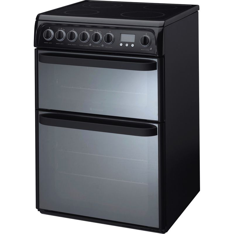 Hotpoint-Double-Cooker-DUE61BC-Charcoal-grey-A-Vitroceramic-Perspective