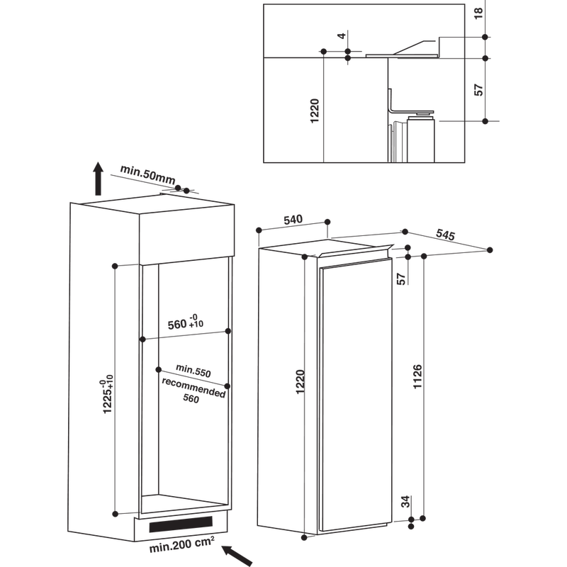 Hotpoint-Refrigerator-Built-in-HS-12-A1-D.UK-Inox-Technical-drawing