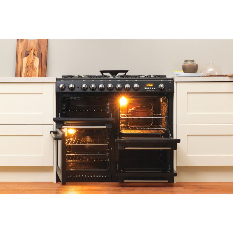 Hotpoint-Double-Cooker-CH10456GF-S-Antracite-B-Enamelled-Sheetmetal-Lifestyle-frontal-open