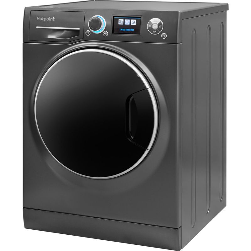 Hotpoint-Washing-machine-Freestanding-RZ-1066-B-UK-Black-Front-loader-A----Perspective