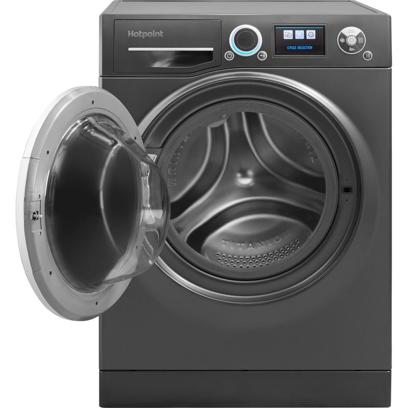 Hotpoint-Washing-machine-Freestanding-RZ-1066-B-UK-Black-Front-loader-A----Frontal-open