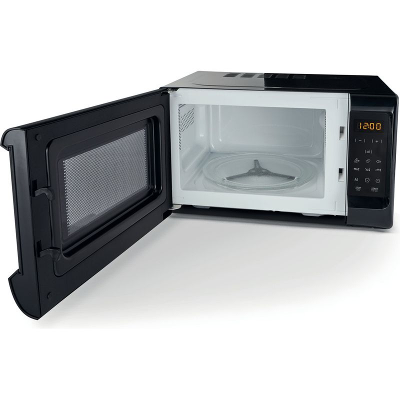 Hotpoint-Microwave-Freestanding-MWH-2031-MB0-Black-Electronic-20-MW-only-700-Perspective-open