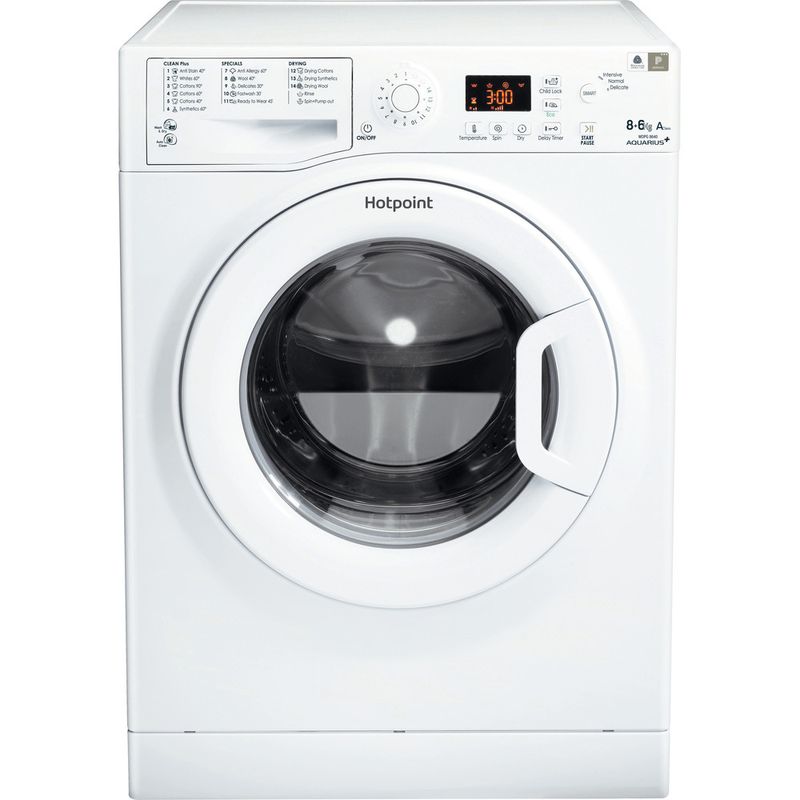 Hotpoint-Washer-dryer-Freestanding-WDPG-8640P-UK-White-Front-loader-Frontal