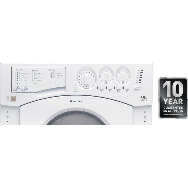 Hotpoint-Washer-dryer-Built-in-BHWD-129--UK--1-White-Front-loader-Control-panel