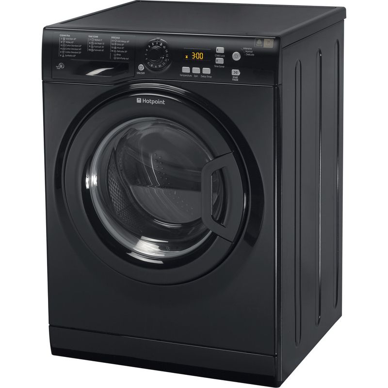 Hotpoint-Washing-machine-Freestanding-WMXTF-842K-UK.R-Black-Front-loader-A---Perspective