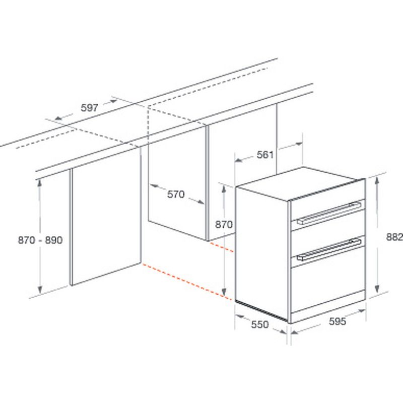 Hotpoint-Double-oven-DXU7-912-C-IX-Inox-B-Technical-drawing
