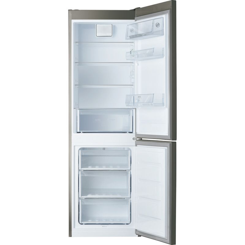 Hotpoint-Fridge-Freezer-Freestanding-H8-A1E-SB-UK-Silver-Black-2-doors-Frontal-open