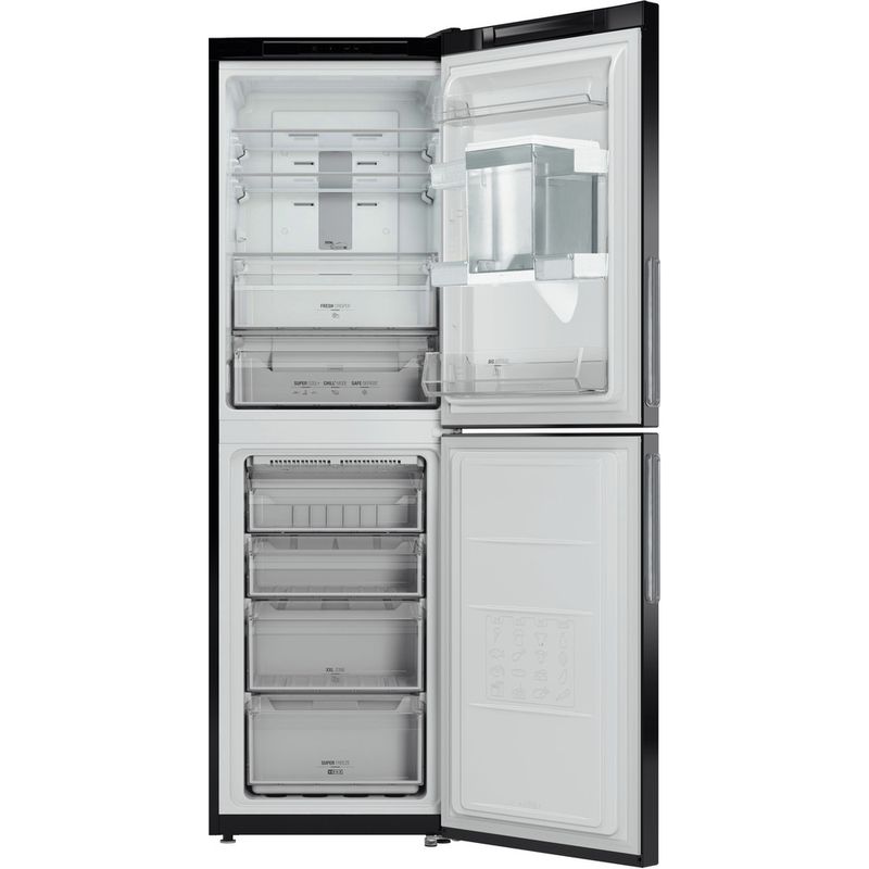 Hotpoint-Fridge-Freezer-Freestanding-XAL85-T1I-K-WTD-Black-2-doors-Frontal-open