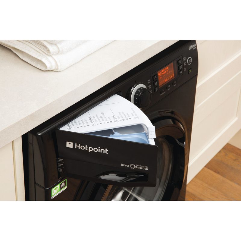 Hotpoint-Washing-machine-Freestanding-RPD-9477-DKD-UK-Black-Front-loader-A----Drawer