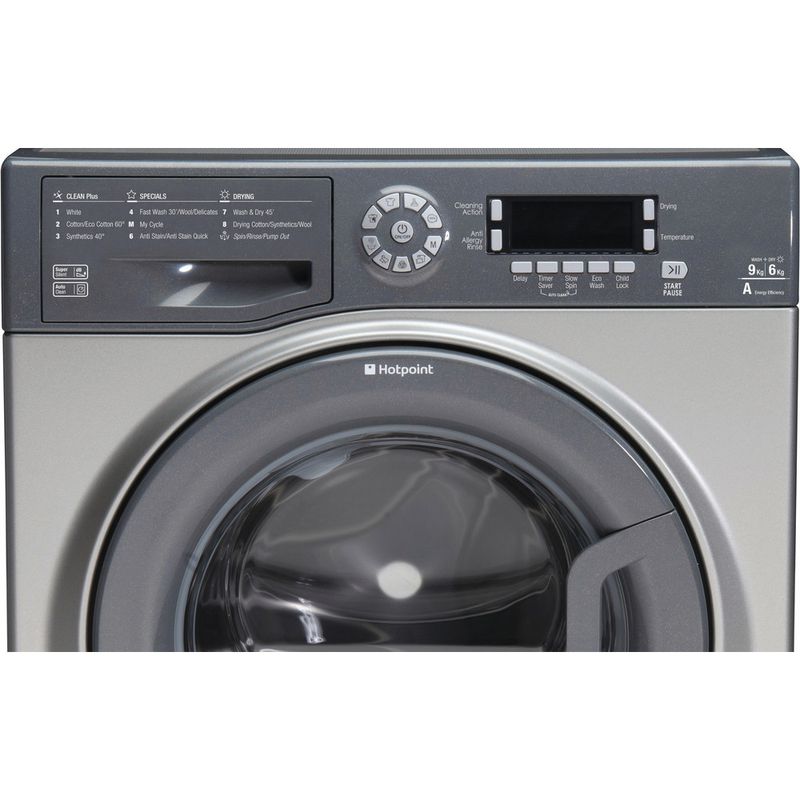 Hotpoint-Washer-dryer-Freestanding-FDD-9640G-UK-Graphite-Front-loader-Control-panel