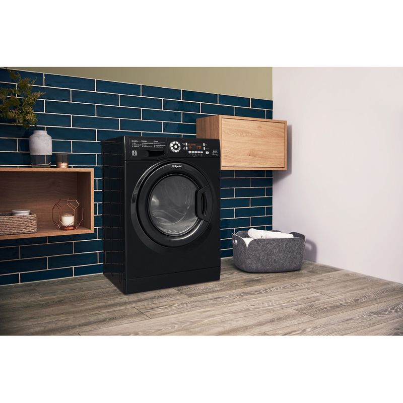 Hotpoint-Washer-dryer-Freestanding-FDL-9640K-UK-Black-Front-loader-Lifestyle-perspective