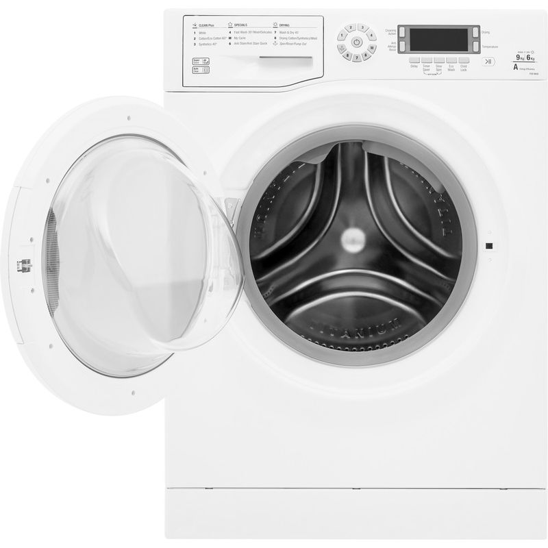 Hotpoint-Washer-dryer-Freestanding-FDF-9640-P-UK-White-Front-loader-Frontal-open